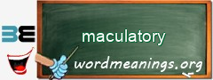 WordMeaning blackboard for maculatory